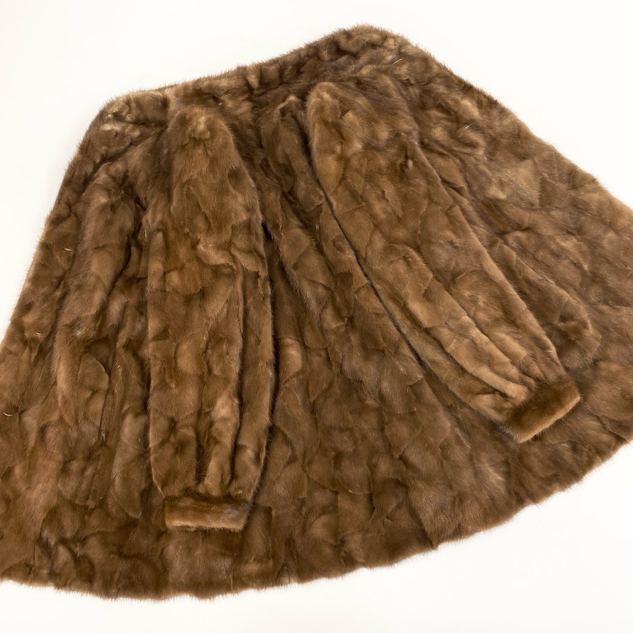 50j24 最高級毛皮 パステルミンク ミンクコート 毛皮コート セミロングコート ライトブラウン ミンクファー レディースu02t