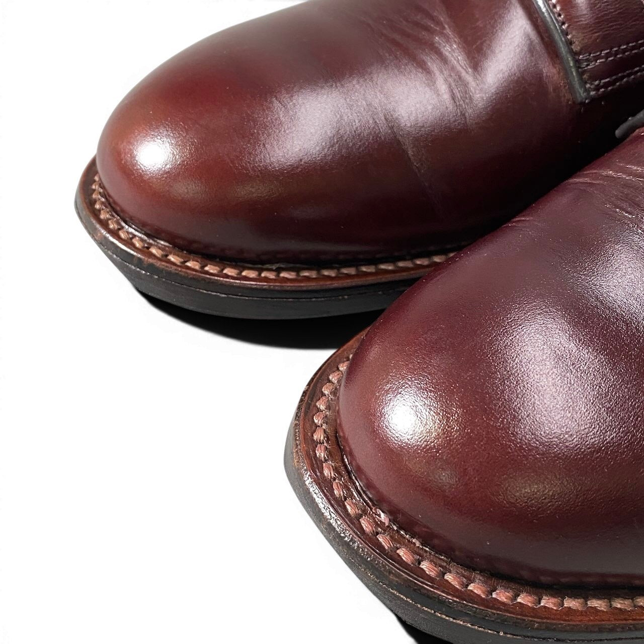 3g7 WHEEL ROBE ウィールローブ PLAIN TOE DERBY ドレスシューズ 15075 26cm US8 バーガンディ レザー シューツリー付 革靴t18r