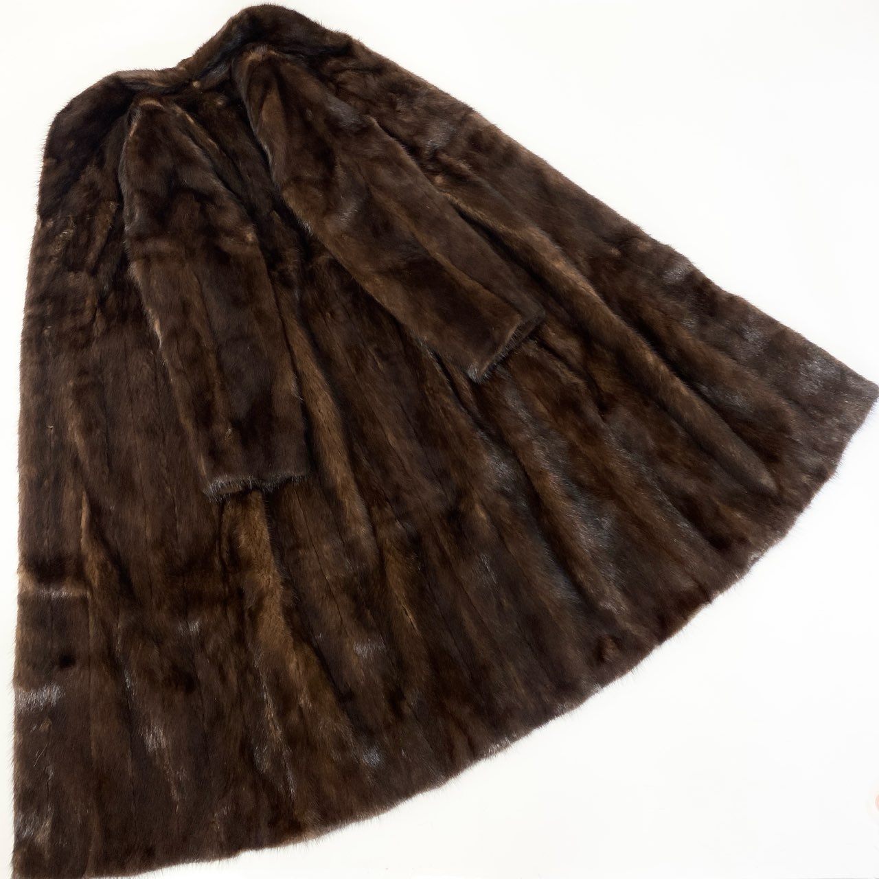 57a14 デミバフミンク 丈110cm 超ロングコート サイズ11 ブラウン 本毛皮 Mink Fur Super Long Coatt18r