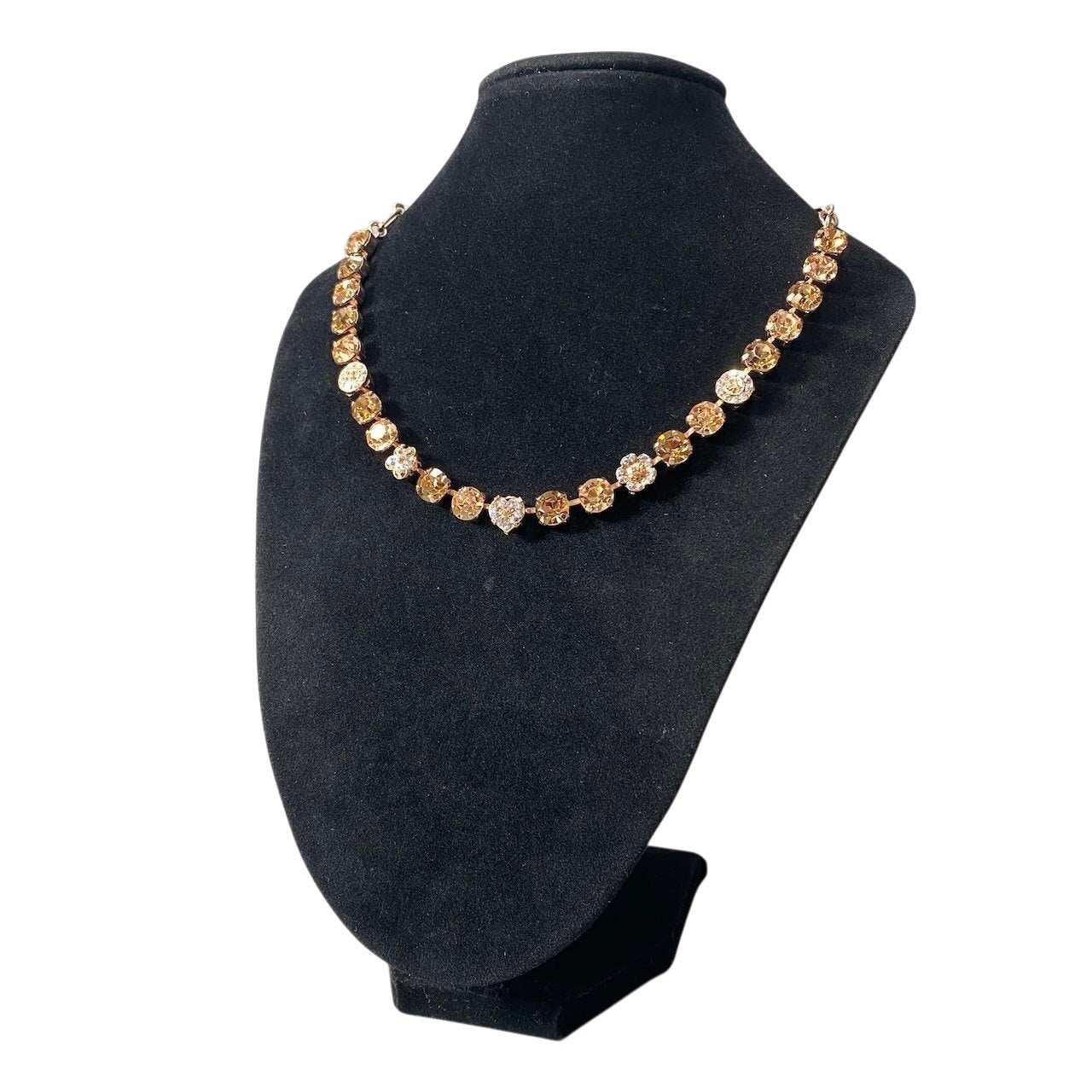 h11 14 《美品》 Mariana マリアナ 天然石 × クリスタル ビジュー ペールオレンジ ゴールド アクセサリー ジュエリー アンティークt18r