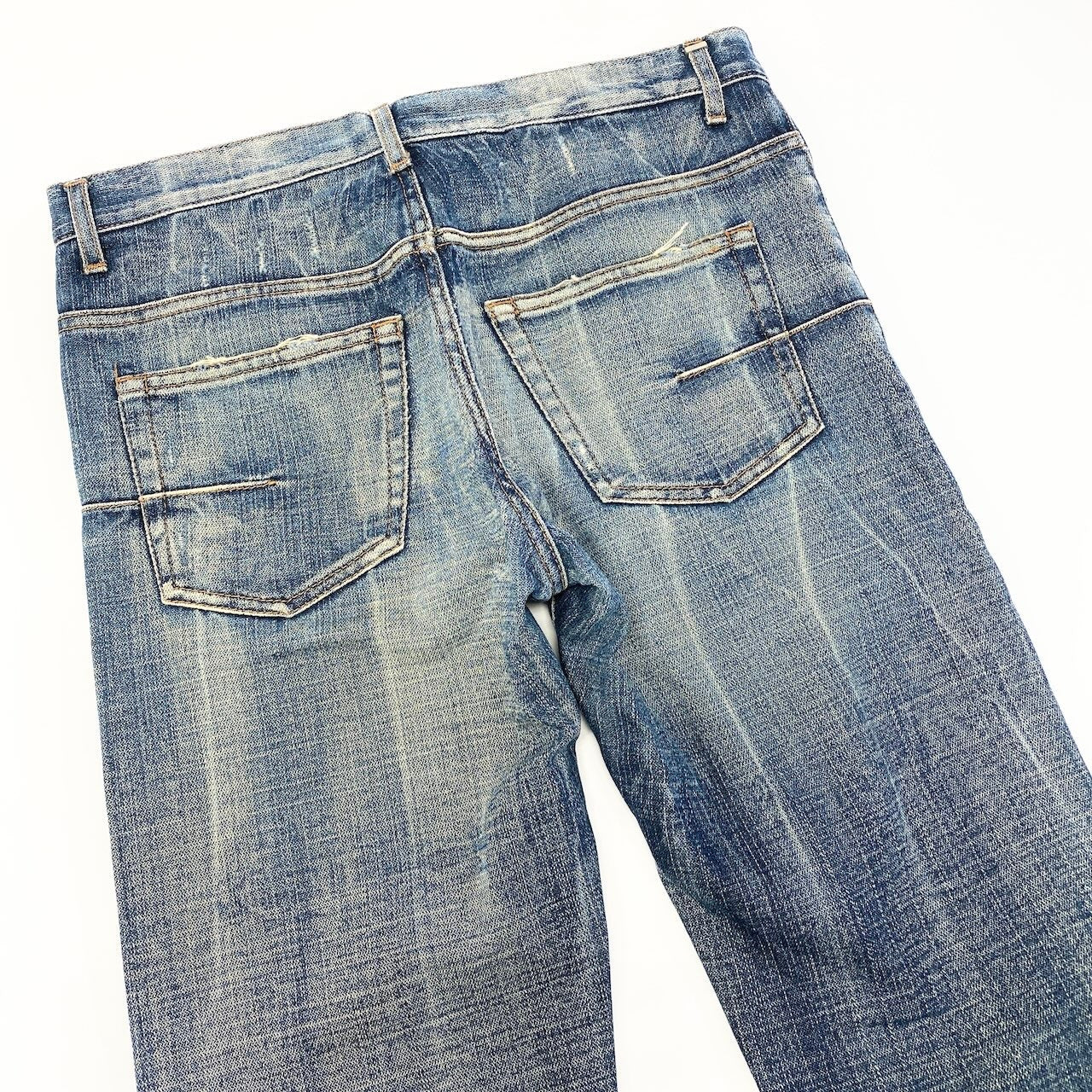 54c19 Dior ディオール デニムパンツ ジーンズ ボタンフライ ダメージ加工 30サイズ インディゴ コットン100％ メンズ 男性用o07t