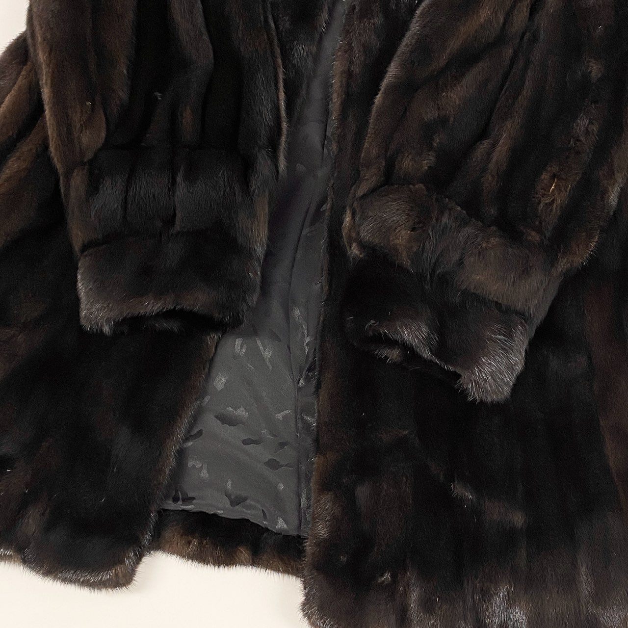 42k14【美品】BLACKGLAMA ブラックグラマ 毛皮コート ファーコート ミンクファー Aライン ブラウン レディースu02t