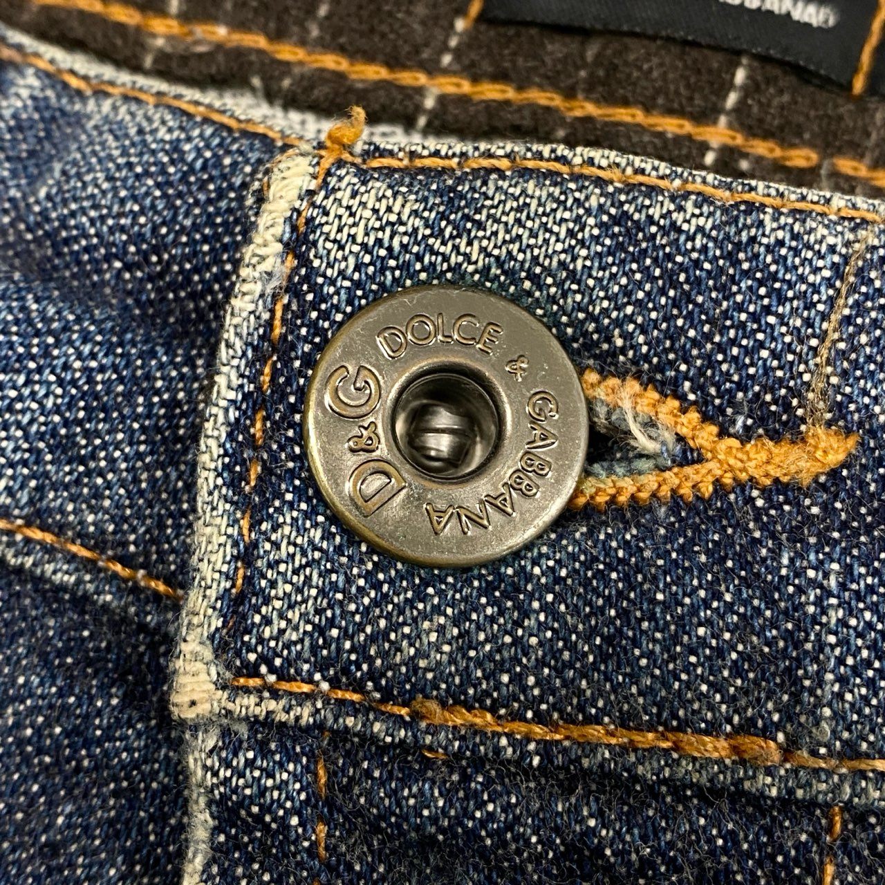 83L19 DOLCE&GABBANA ドルチェアンドガッパーナ 00`s vintage デニムパンツ ジーンズ イタリア製 USED加工 ストレッチ○ メンズ 紳士服 30/44 インディゴk02i