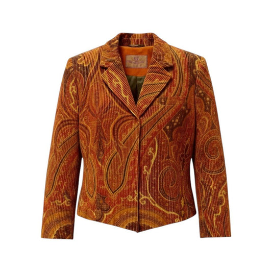 22f17 【美品】 ETRO エトロ コーデュロイジャケット テーラードジャケット ペイズリー柄 サイズ40 マルチカラー レディース 女性用u02t