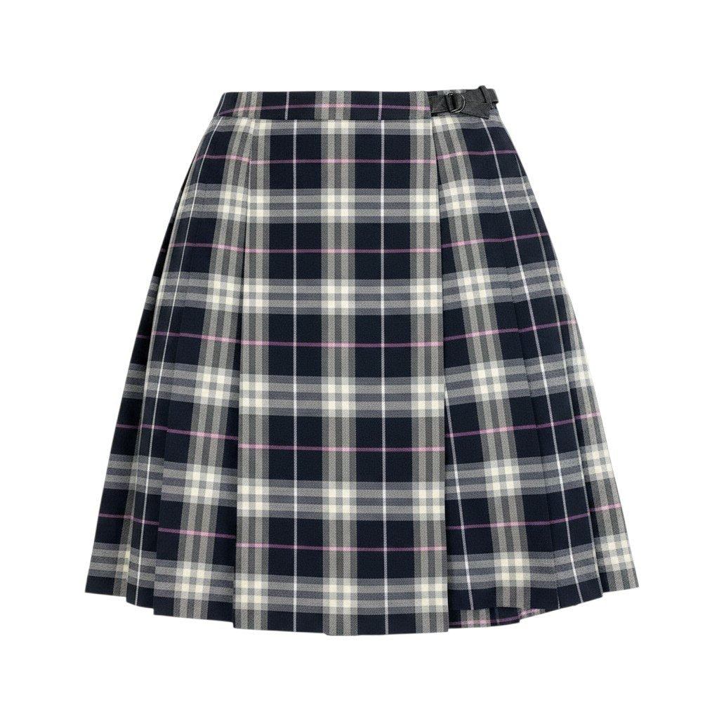 Ig10 BURBERRY LONDON バーバリーロンドン チェック柄 ラップスカート フレアスカート サイズ13 マルチカラー ウール100％ レディースta2