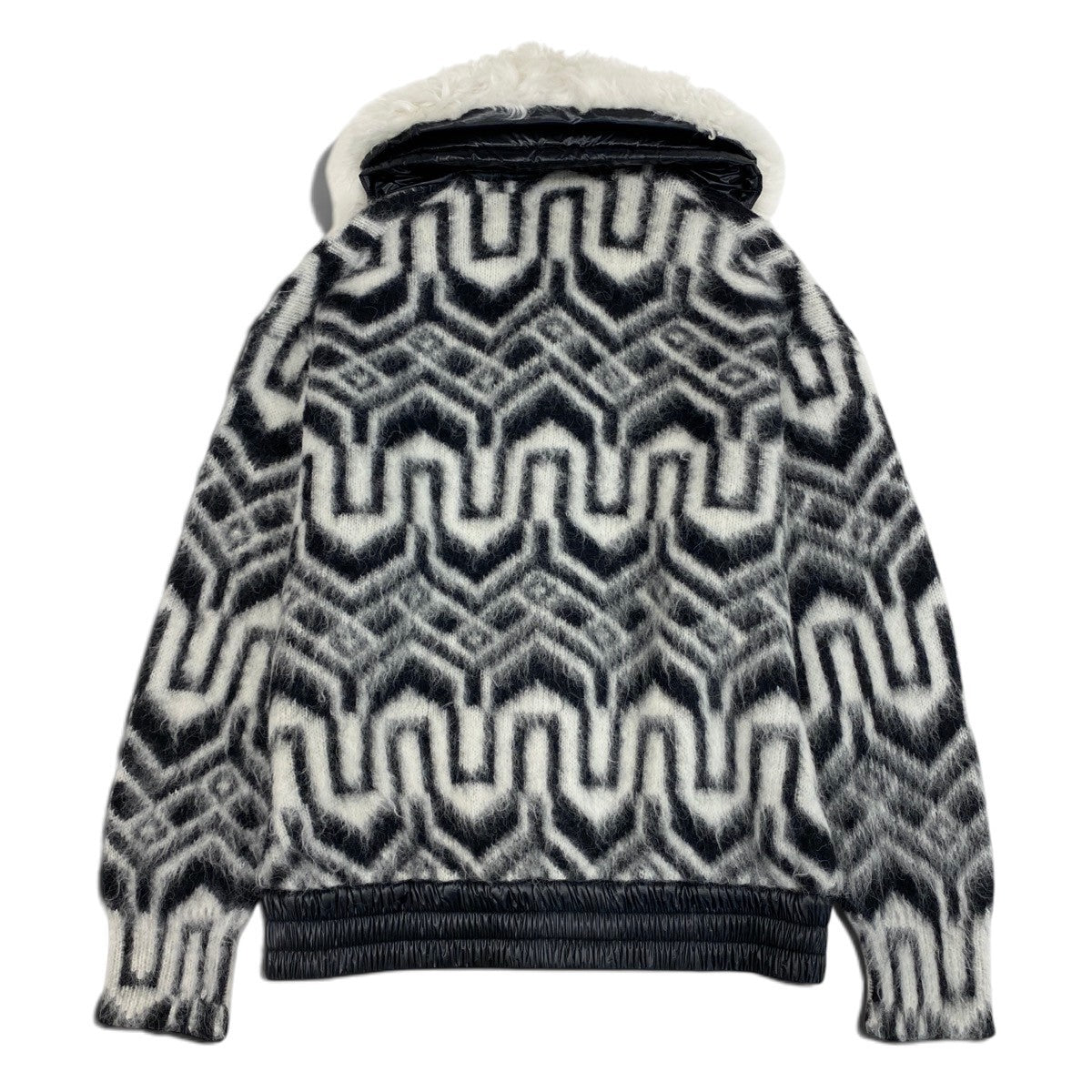 Ii4 【未使用タグ付】 MONCLER モンクレール 2022AW GRENOBLE APRES-SKI カーディガン ニットジャケット H20989B00002 M2085 サイズS ブラック ホワイト レディースk02i