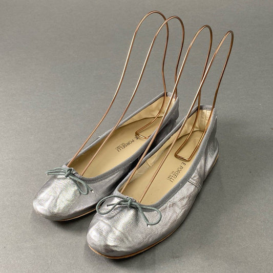 5d21 E.PORSELLI ポルセリ バレエシューズ フラットシューズ 36 メタリック シルバー ballet shoes