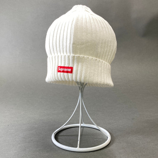 g31 SUPREME シュプリーム Overdyed Beaie オーバーダイ ビーニー ニット帽 ニットキャップ SMALL BOX LOGO スモールボックスロゴ ホワイト コットン メンズo07t