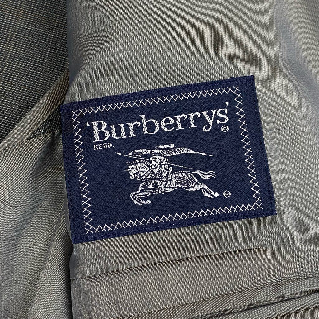 62l24 Burberry's バーバリーズ スーツセットアップ テーラードジャケット スラックス ダブルプレスト BB4サイズ グレー系 ウール100％ メンズo07t