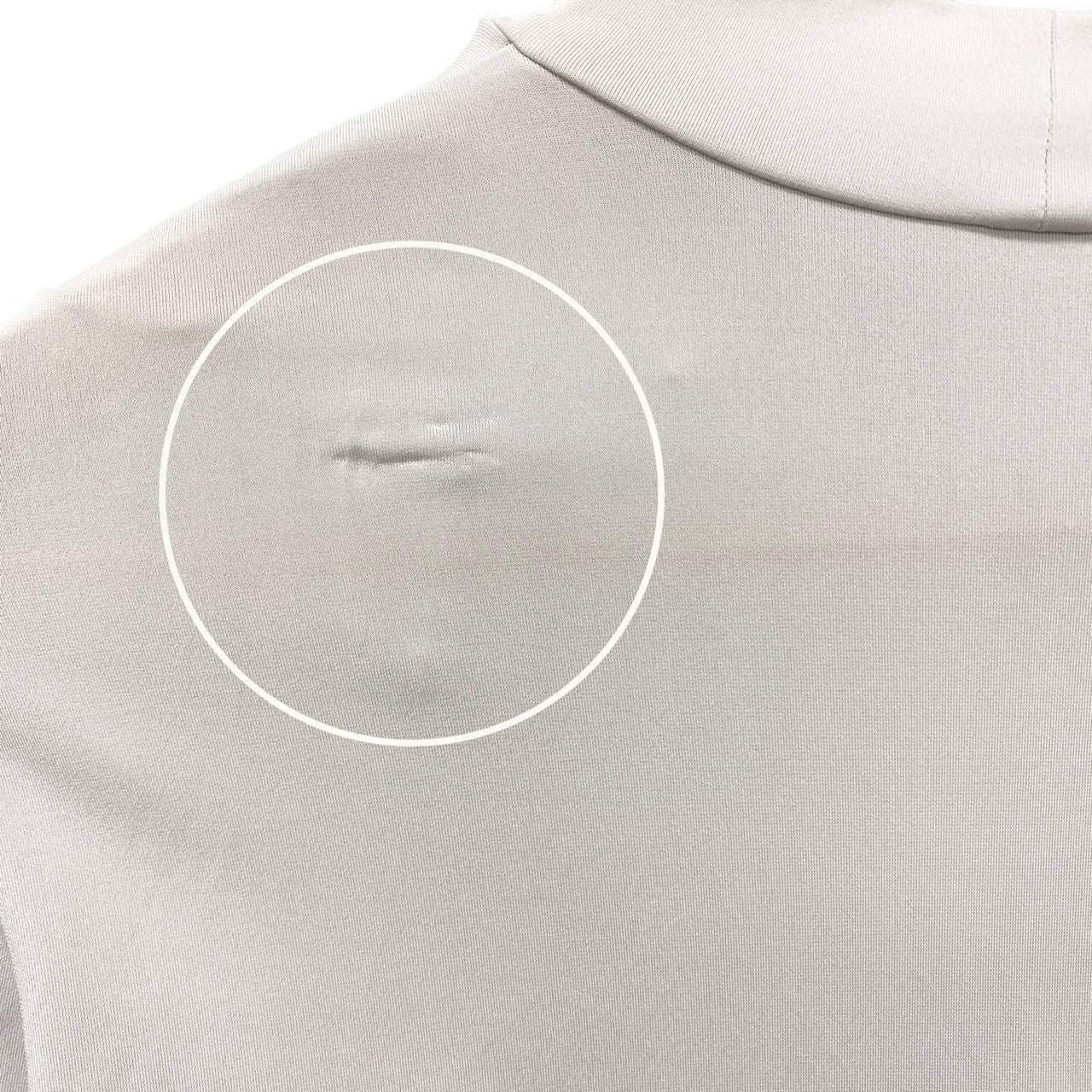 66c2 TOKUKO 1er VOL トクコプルミエヴォル モックネック 長袖カットソー トップス レーススリーブ 伸縮ストレッチ レディース 女性服 サイズ9 ライトグレーu02t