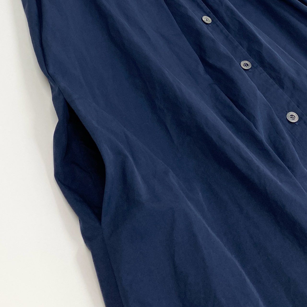 84b23 HERMES エルメス レイヤード シャツワンピース サイズ38 ネイビー Layered Shirt Dress フランス製t18r