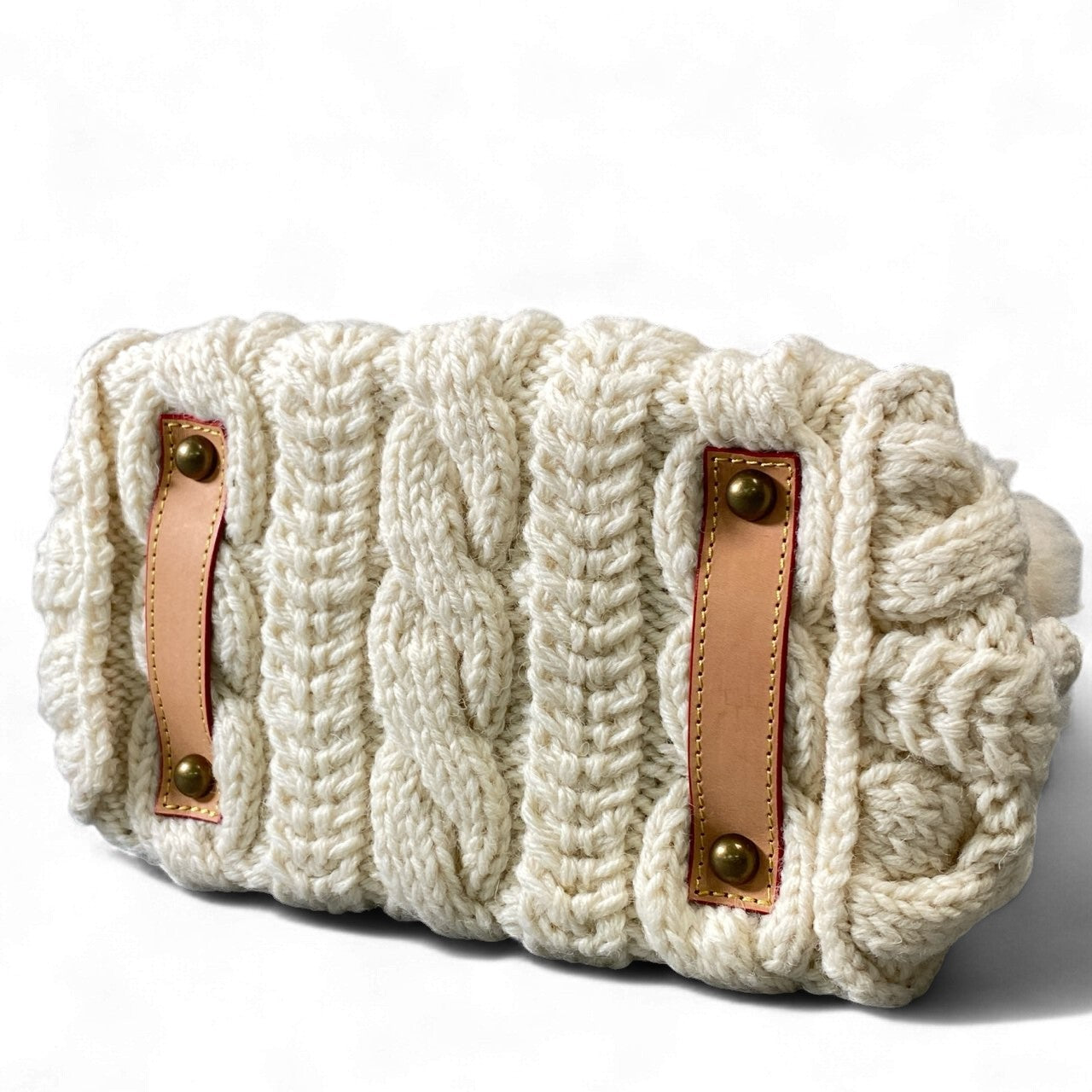 ak18 MONTEROSA モンテローザ muku ムク リアルムートン 手網みニット ファー トートバッグ 鞄 ベージュk02i