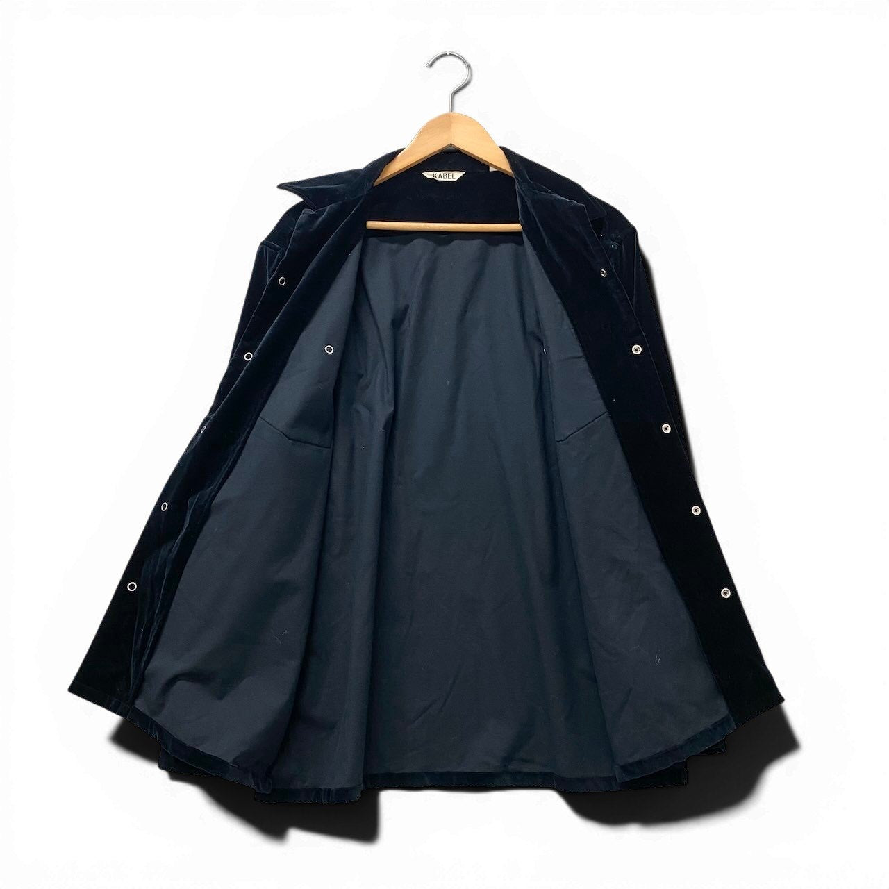 20f16 KABEL カベル ロングスリーブシャツ ベロアシャツ KL0319-02-1105V サイズ3 ネイビー メンズ 紳士服u02t