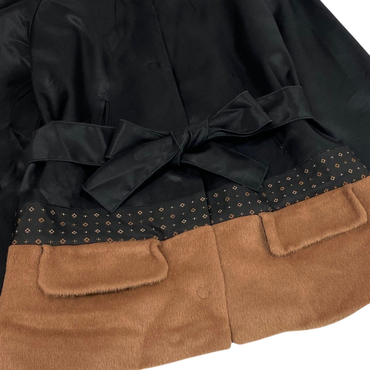 i19 D&G DOLCE＆GABBANA ショートコート 異素材ドッキングデザイン ジャケット 40サイズ ブラック レディース 女性用u02t