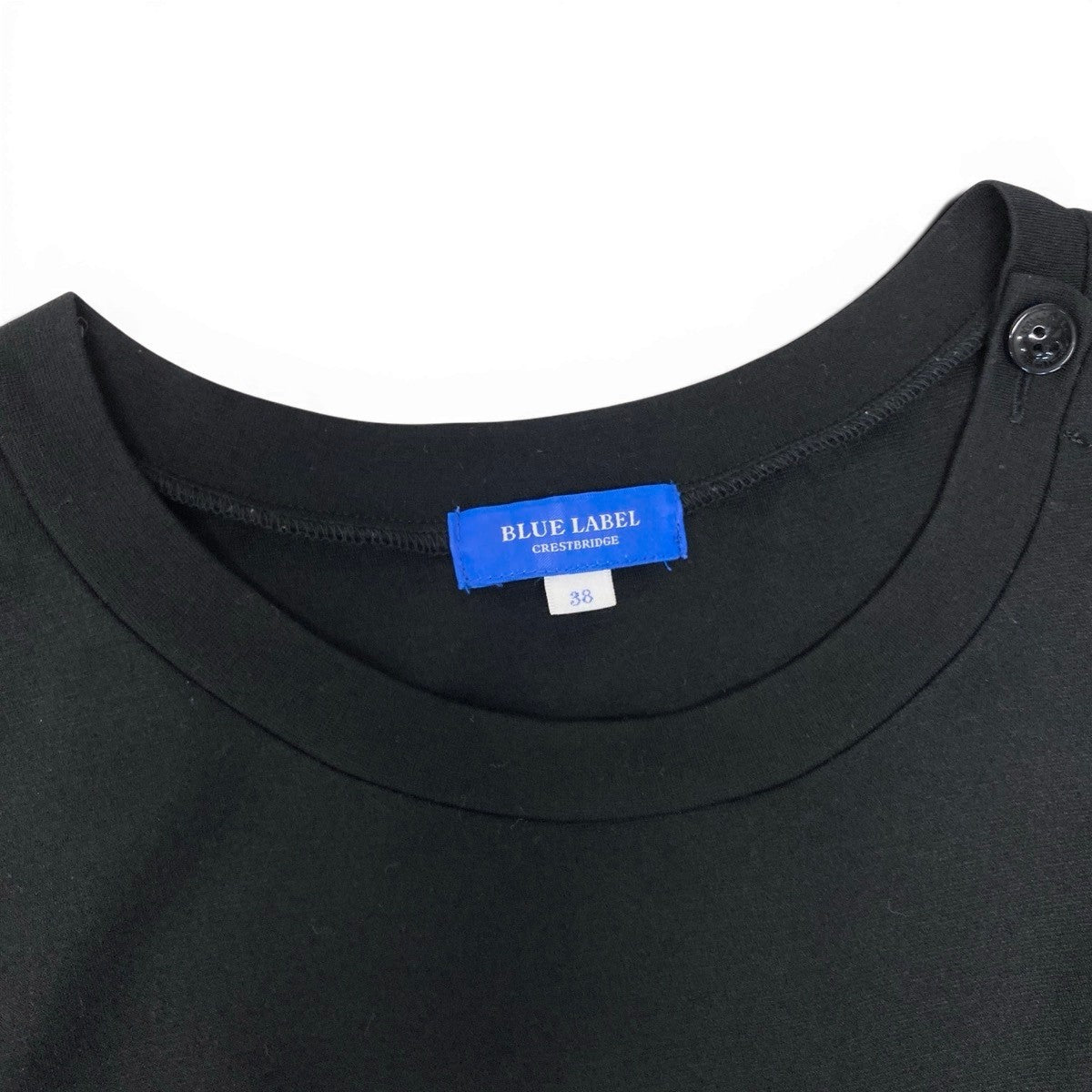 Eg9 BLUE LABEL CRESTBRIDGE ブルーレーベル クレストブリッジ Aライン 半袖ワンピース チェック柄 サイズ38 ブラック レディースo07t