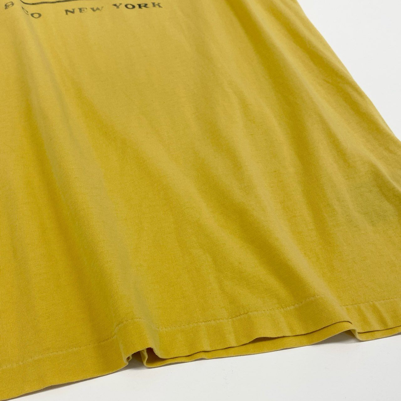69f21 RRL DOUBLE RL ダブルアールエル コットンジャージー グラフィックプリント Tシャツ カットソー 半袖  Lサイズ イエロー コットン