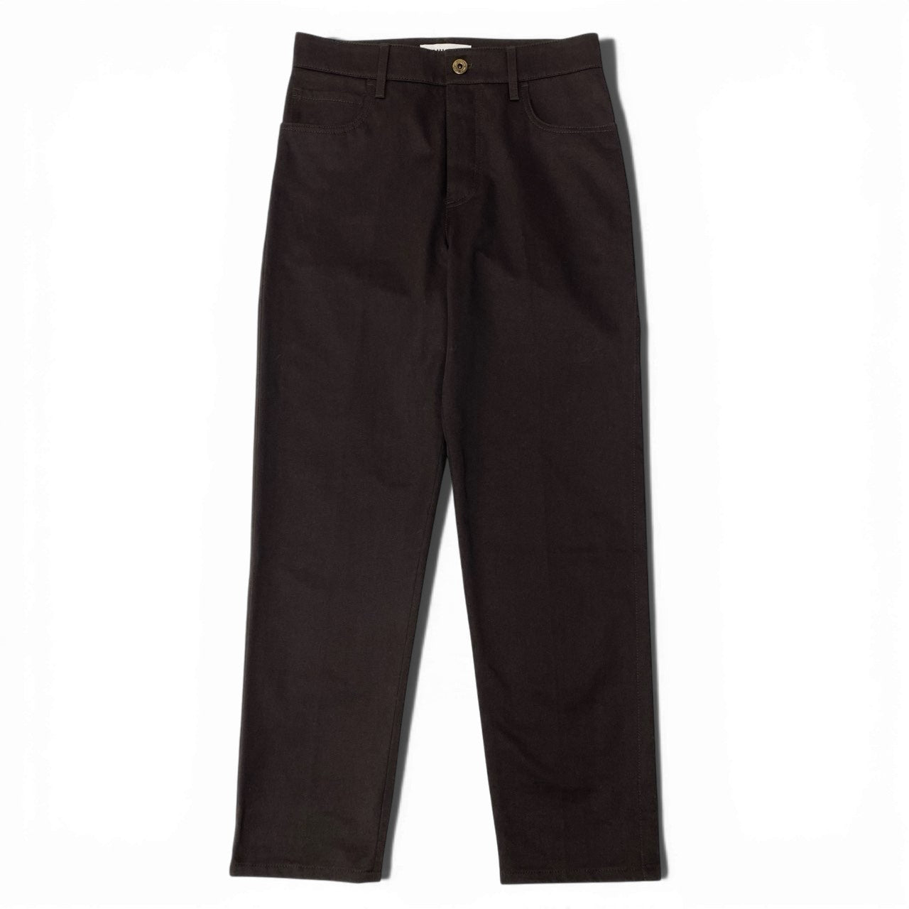 53b22 miu miu ミュウミュウ イタリヤ製 ロゴ刺繍 パンツ ボトムス MP1802 S000 1UPX 36 ブラウン コットン レディースk02i