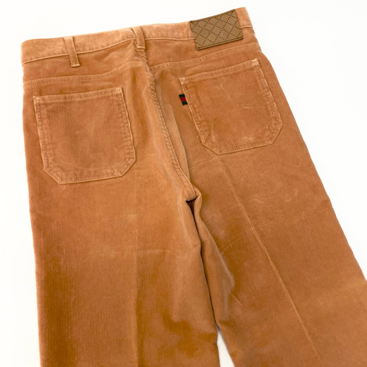 Ｍc5 GUCCI グッチ コーデュロイパンツ ストレート ボトムス シェリーライン メンズ 紳士服 サイズ46 オレンジ系 コットン100％o07t