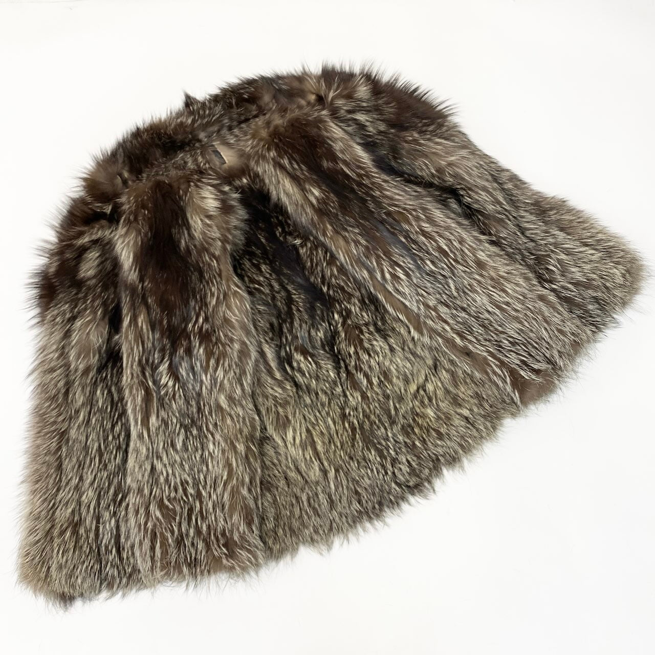 70c24 SAGA FOX サガフォックス 金サガ シルバーフォックス ファーコート サイズ11 茶系 最高級本毛皮 Silver Fox Fur Coatt18r