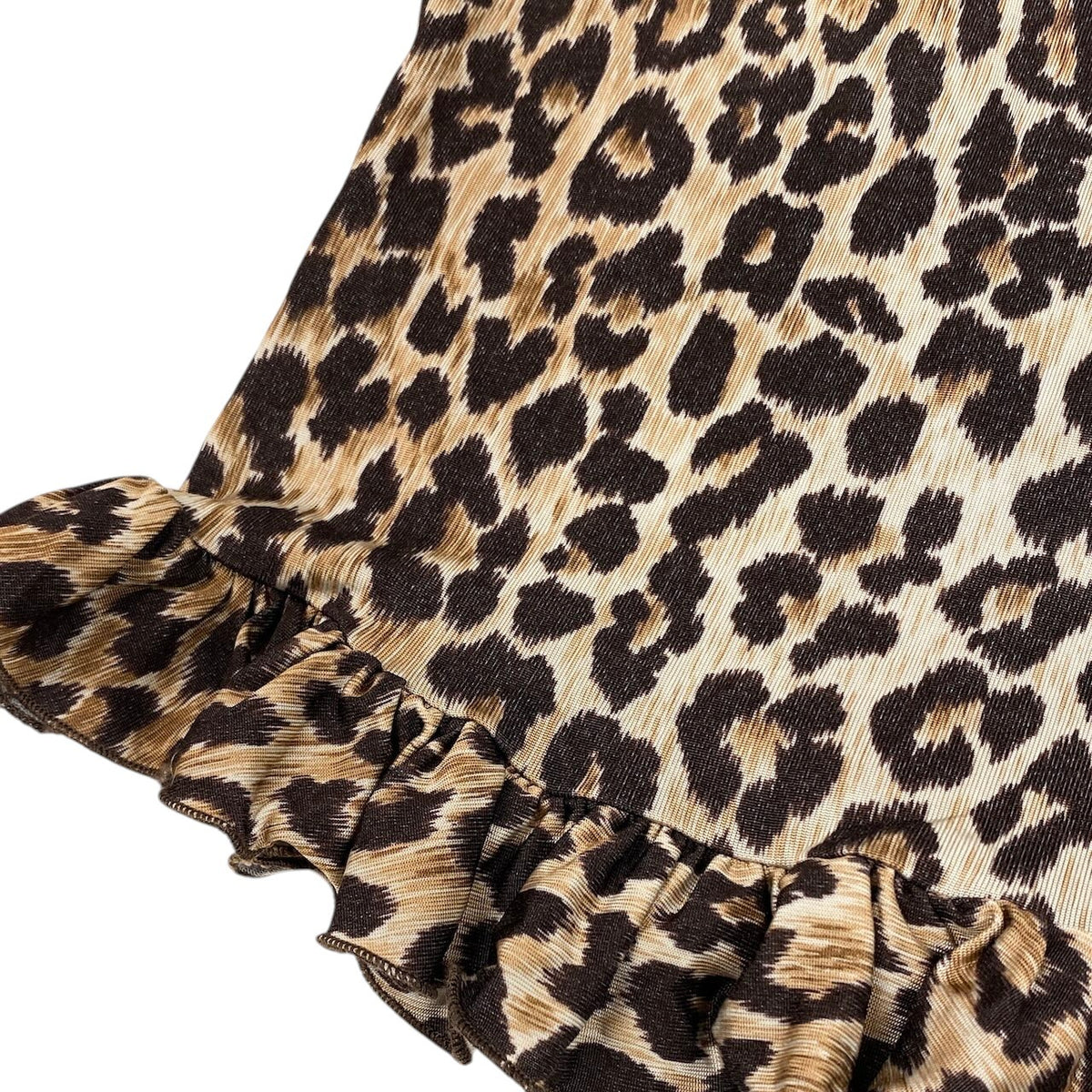 i18 D＆G DOLCE＆GABBANA タンクトップ フリル レオパード イタリア製 38サイズ ブラウン レディース 女性用u02t