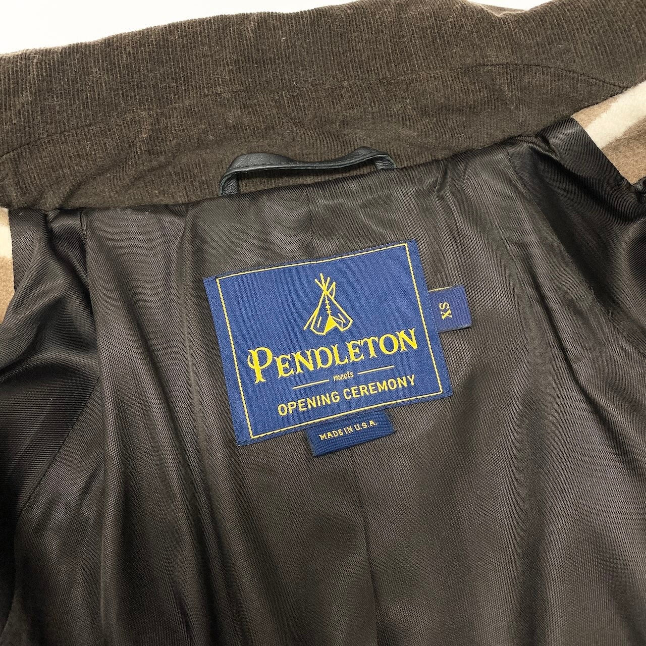 84c27 PENDLETON ペンドルトン ウールコート  ネイティブ柄 ブランケット アウター XSサイズ マルチカラー メンズ 男性用o07t