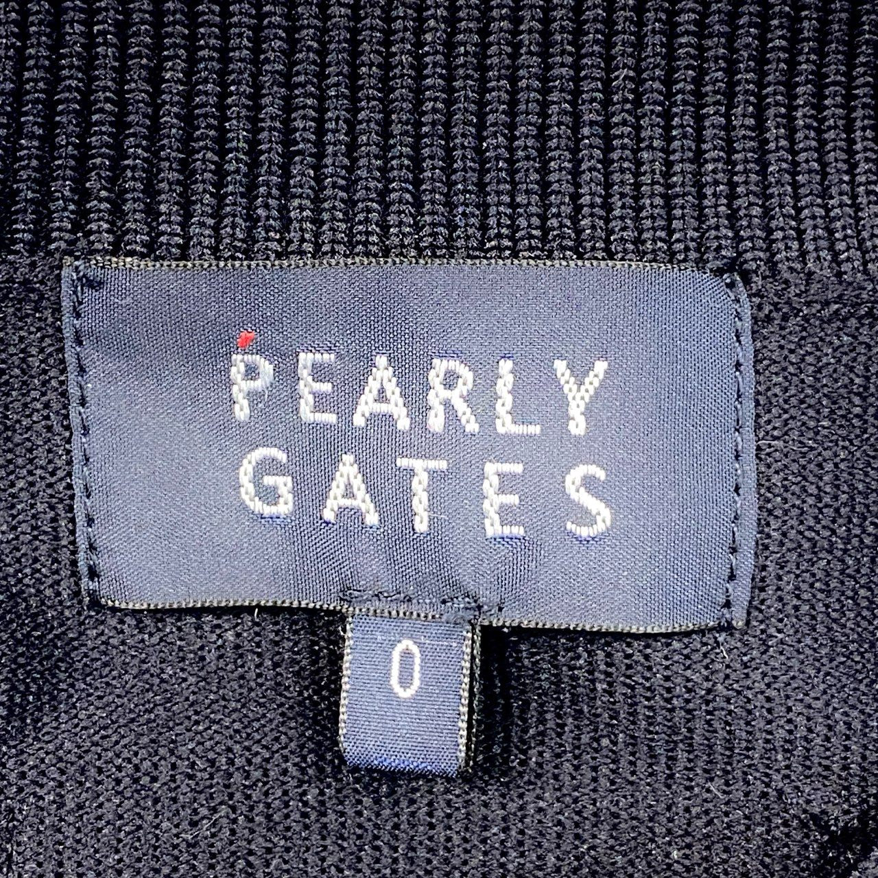 75c13 《美品》 PEARLY GATES パーリーゲイツ 2025 ランダムロゴ ニットベスト トップス 0 ネイビー ゴルフウェアu02t