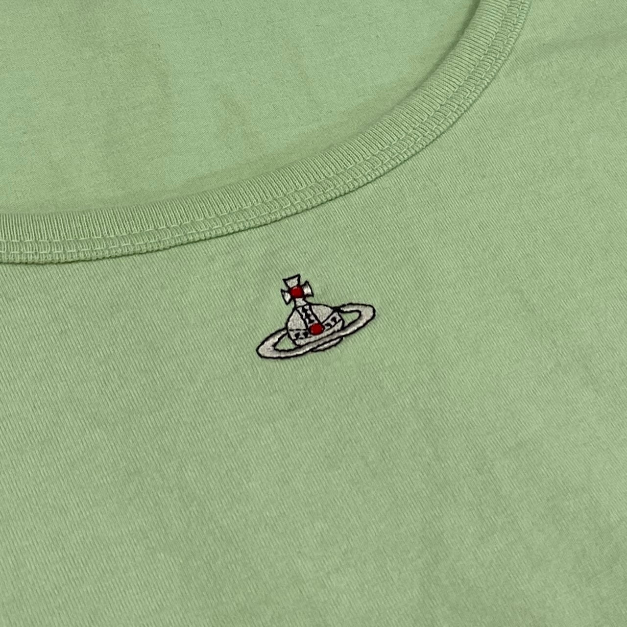 Ie7 Vivienne WestWood RED LABEL ヴィヴィアンウエストウッド レッドレーベル オーブ刺繍 カットソー ORB 半袖Tシャツ トップス 16-12-341020 サイズ02 ライトグリーン コットン100％ レディース 女性服u02t
