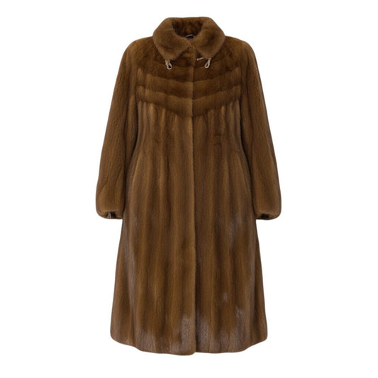 70c24 EMBA エンバ パステルミンク 超ロングファーコート 丈112cm サイズ11 茶系 本毛皮 Pastel Mink Fur Super Long Coatt18r