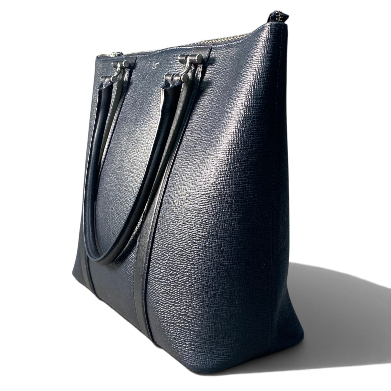 Bi10 PELLE MORBIDA ペッレモルビダ レザートートバッグ ダークネイビー レザー 大容量 ビジネスバッグ A3収納可t18r