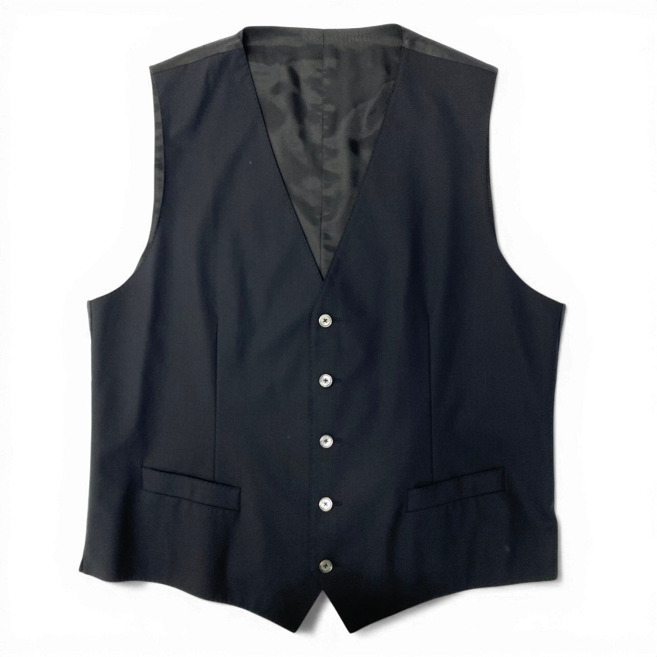 32c30 DOLCE&GABBANA ドルチェアンドガッパーナ MARTINI シングルスーツセットアップ スリーピース テーラードジャケット ジレ スラックス 56サイズ ブラック メンズ 男性用o07t