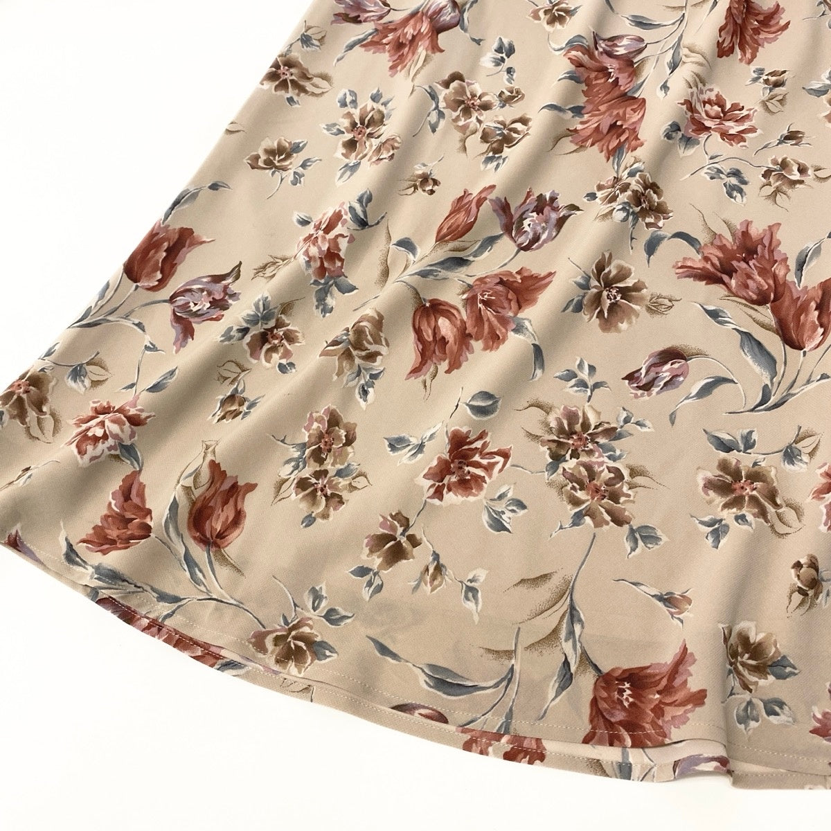 Ef25 Burberrys' バーバリー セットアップ 花柄 シアーシャツ ロングスカート サイズ38 ベージュ ポリエステル100％ レディースo07t