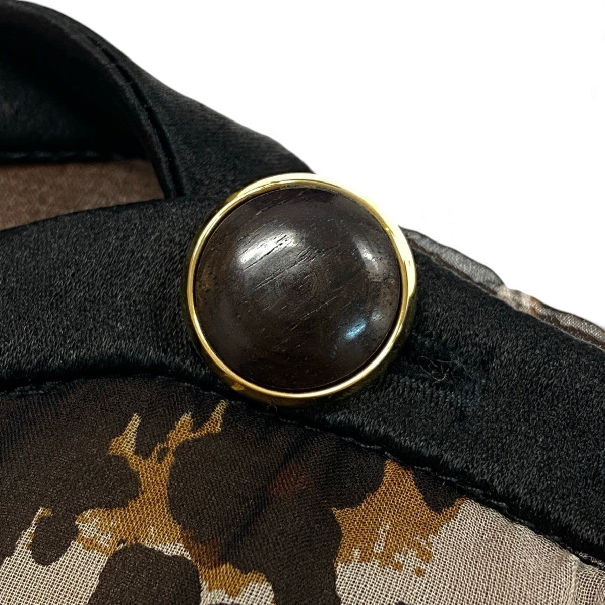 Ej15 Yves Saint Laurent rive gouche イヴサンローラン リヴゴーシュ 1990AW レオパード柄 シアーブラウス トップス 総シルク 34 ブラウン系 シルク100％ レディースo07t