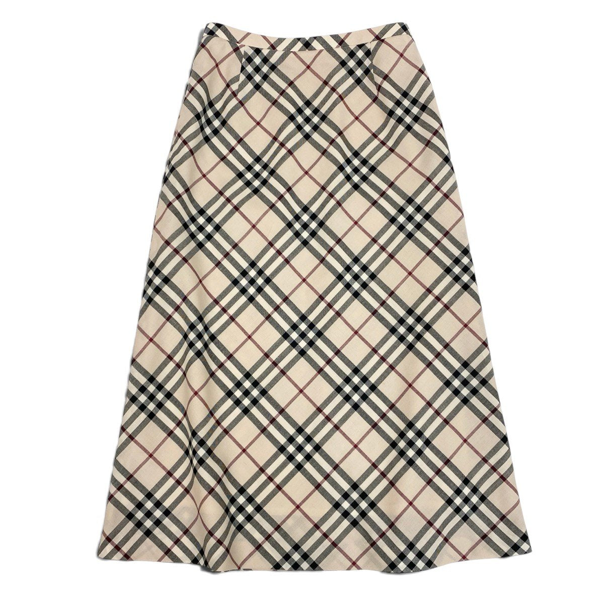 Ii4 【美品】 BURBERRY LONDON バーバリーロンドン ノバチェック ロングスカート サイズ36 ベージュ ウール レディースk02i