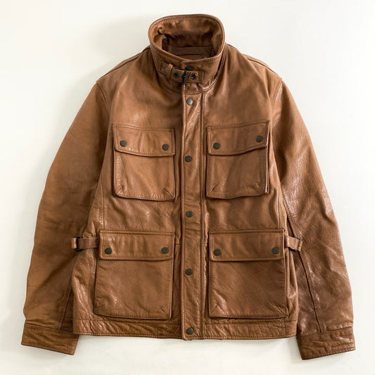 23h11 Eddie Bauer エディーバウアー カウレザー レザージャケット ハンティングジャケット サイズM ブラウン 牛革 メンズ アメカジ