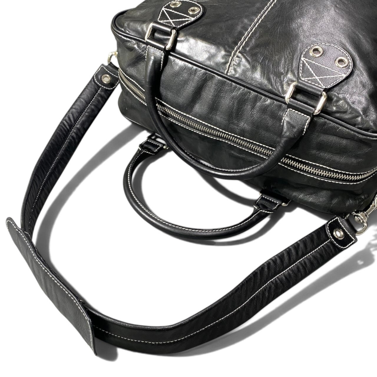 h21 Gucci グッチ 2008SS アーカイブ グロメット 2Way ショルダーバッグ Archive 2Way Grommet Shoulder Bag Black Leathert18r