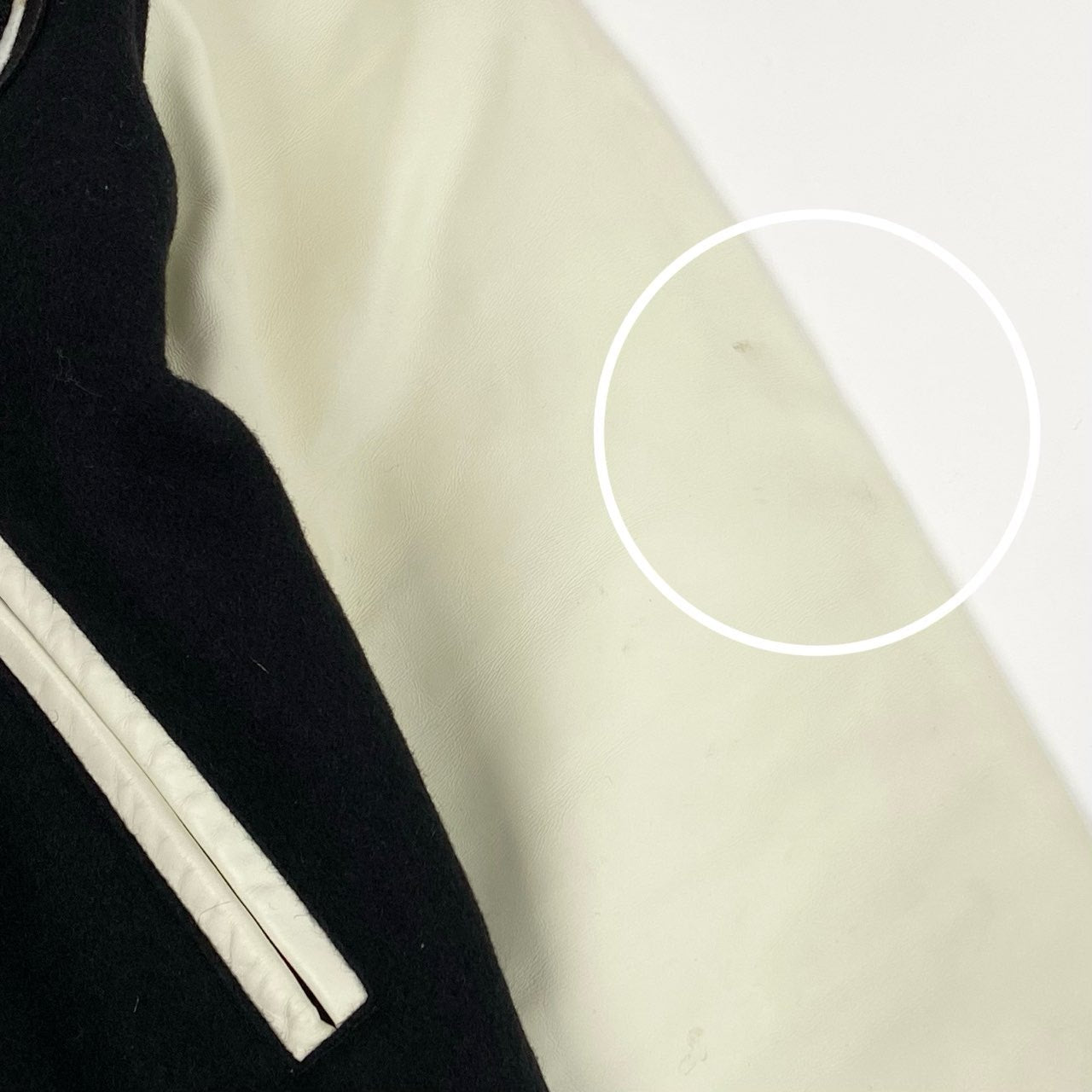 86j23 A BATHING APE x STUSSY ア ベイシング エイプ ステューシー コラボ VARSITY JACKET スタジャン ロゴワッペン レザー切替 001HJ0731927X Mサイズ ブラック ウール レザー メンズo07t