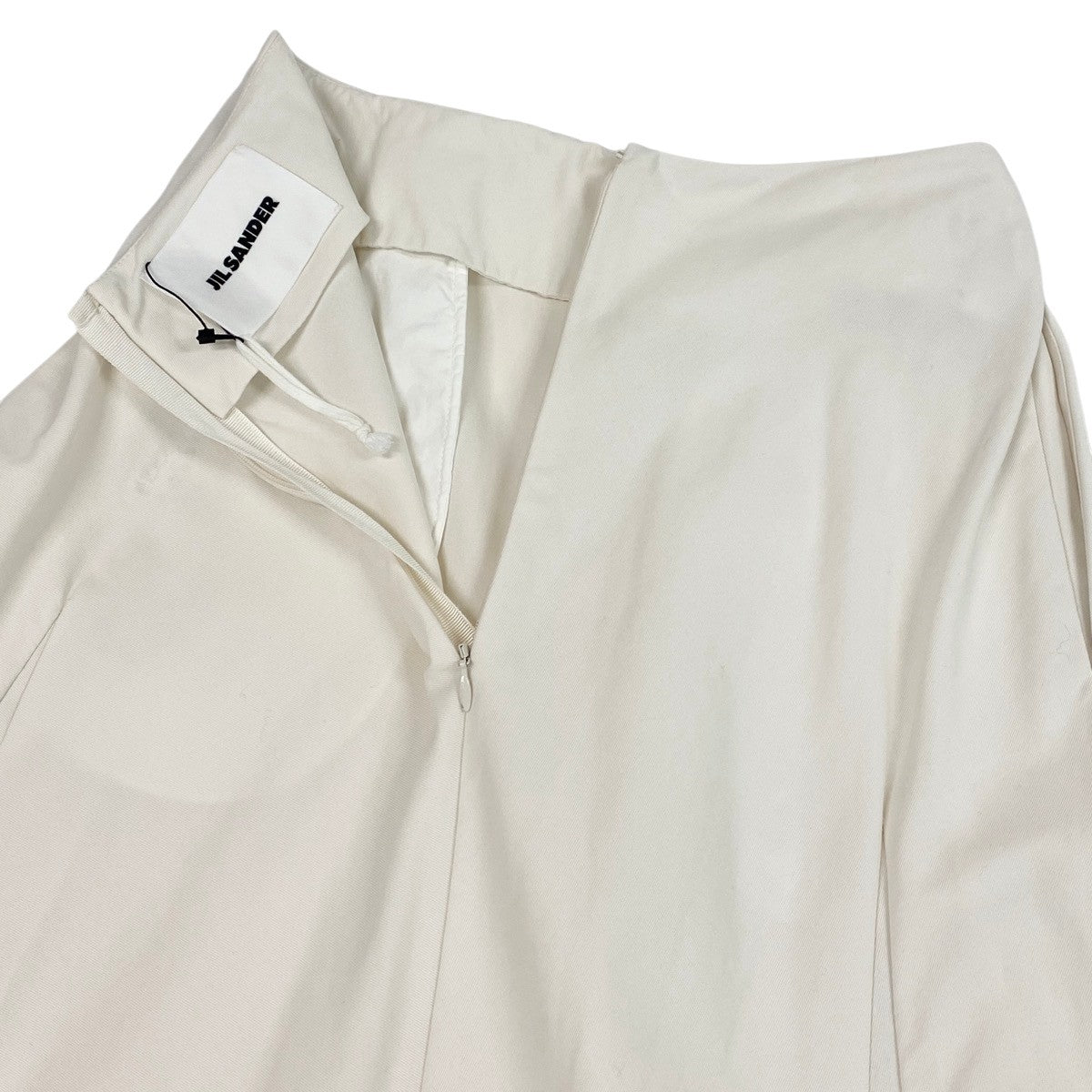 Ee28 JIL SANDER ジルサンダー 22ss フレア ロングスカート JSPU350506 サイズ32 ホワイト コットン100％ レディース 女性服u02t