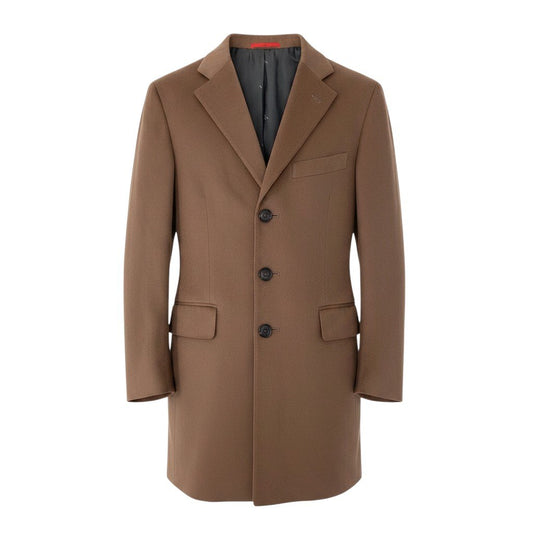 86g15《美品》 ISAIA イザイア 本切羽 ウールチェスターコート サイズ46 キャメルブラウン 最高級 ビジネスt18r