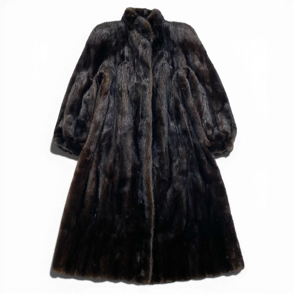 34l24 Terry’s テリーズ デミバフミンク 丈115cm 超ロングコート サイズ12号 ブラウン 本毛皮 MINK FUR 毛質◎t18r