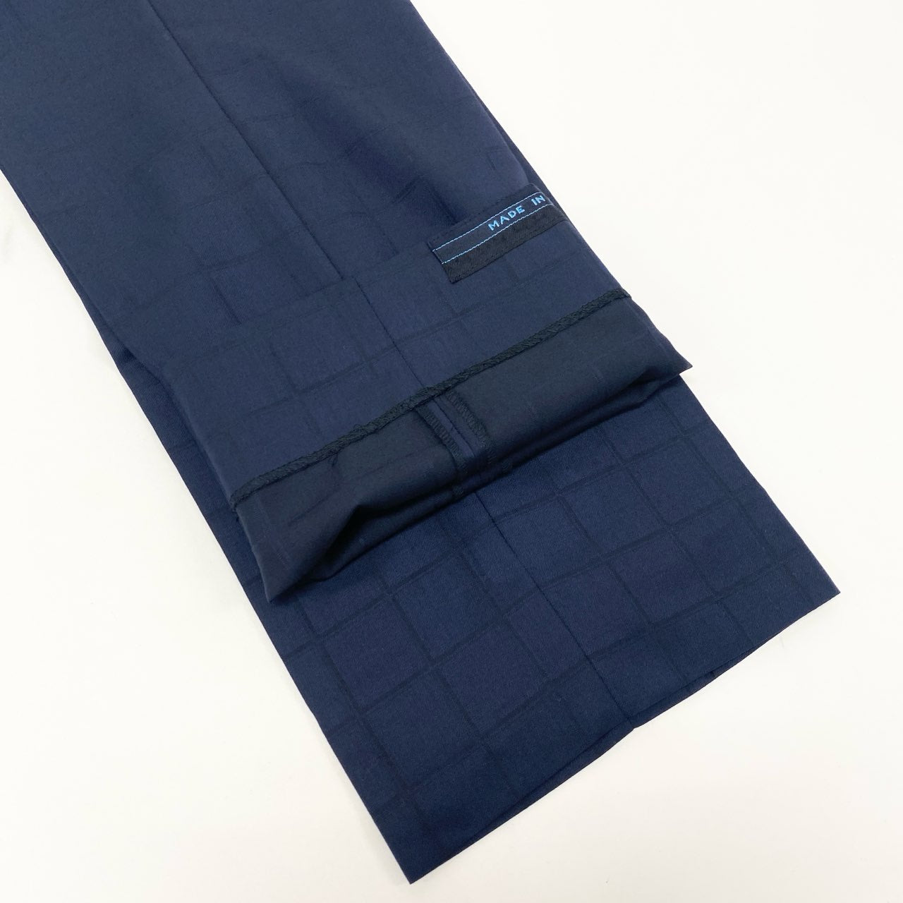 19k27 GINZA Global Style 銀座グローバルスタイル SCABAL スキャバル生地使用○ セットアップスーツ シングル 2B チェック柄 裏地ペイズリー柄  ネイビー ウール100％u02t