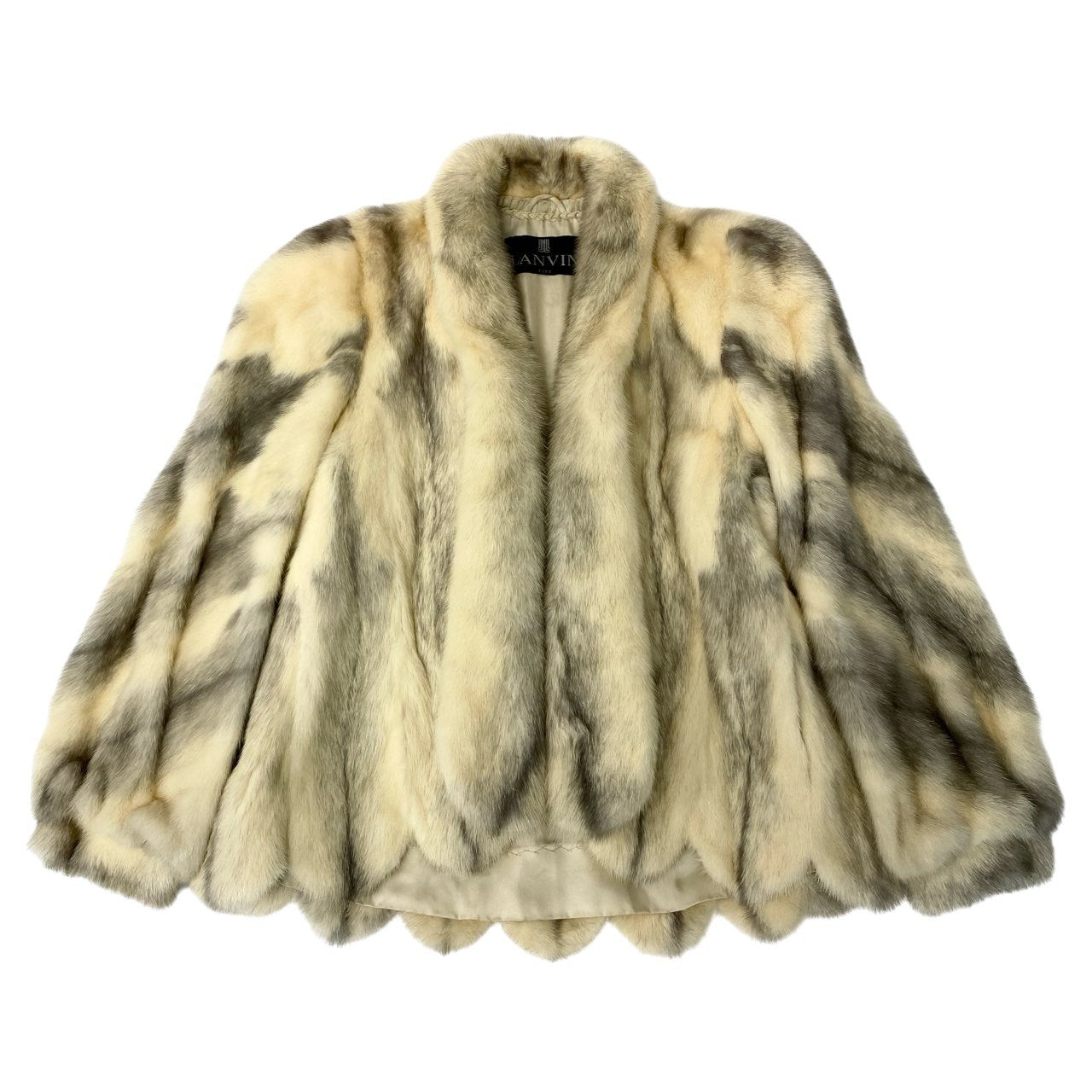 44a15 LANVIN ランバン SAGA MINK サガミンク 銀サガ クロスミンクコート ボリュームスリーブ サイズ11 最高級本毛皮 Cross Mink Fur Coatt18r