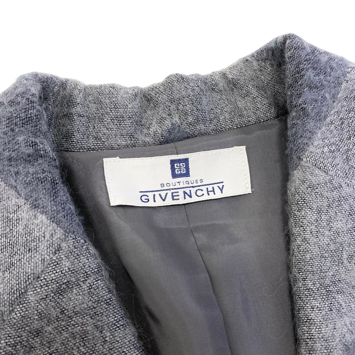 19i26 GIVENCHY ジバンシィー チェスターコート ロングコート シェブロン柄 40サイズ グレー レディース 女性用u02t