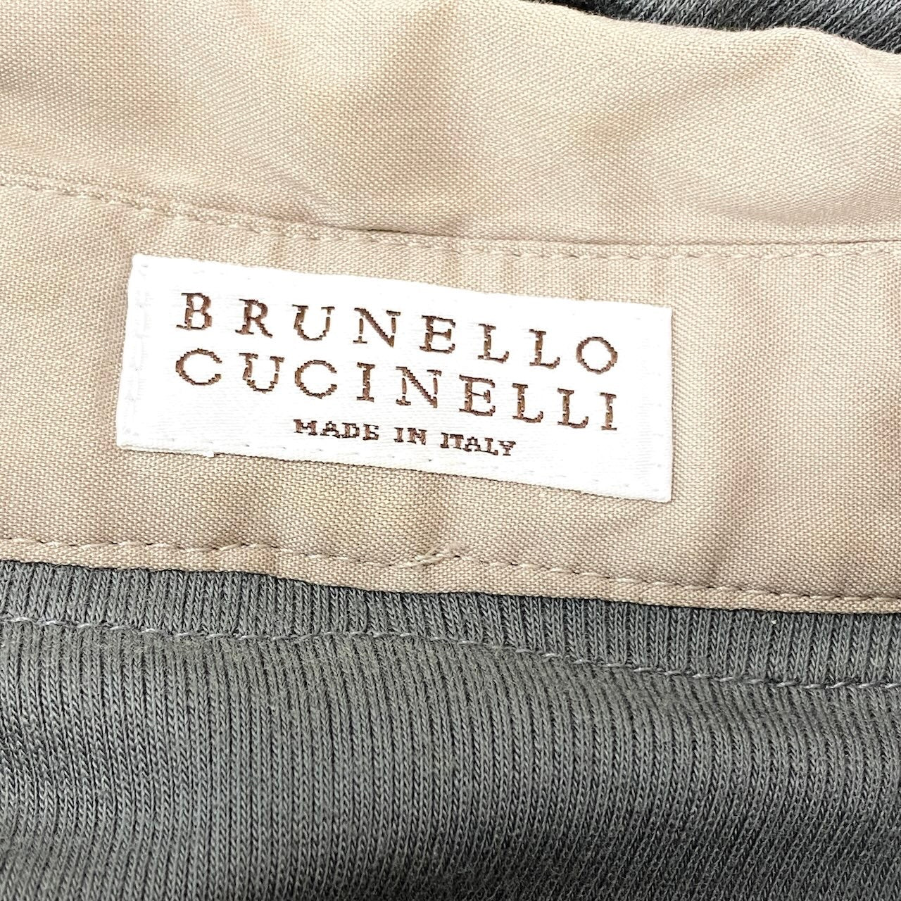 59f17 BRUNELLO CUCINELLI ブルネロクチネリ レイヤード風 ニットセーター 5分袖 サイズM グレー ベージュ レディース 女性服o07t
