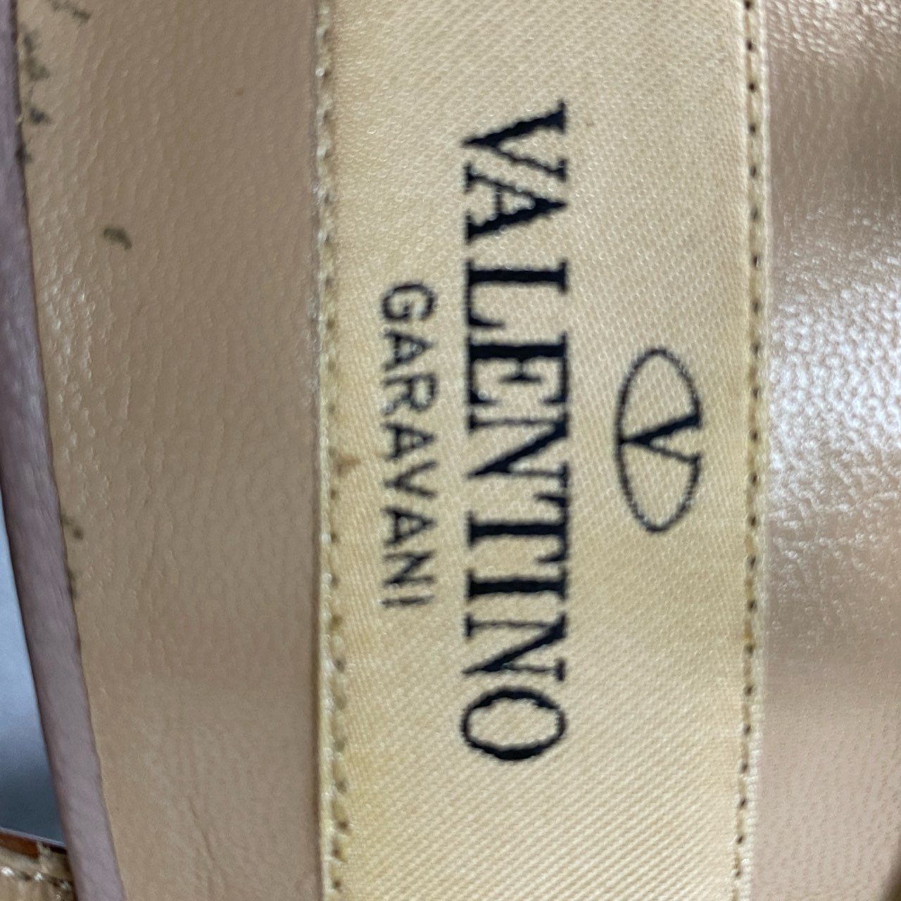 6f4 VALENTINO ヴァレンティノ ロックスタッズ アンクルストラップ パンプス サンダル 38 ピンク パテントレザー イタリア製 シューズ