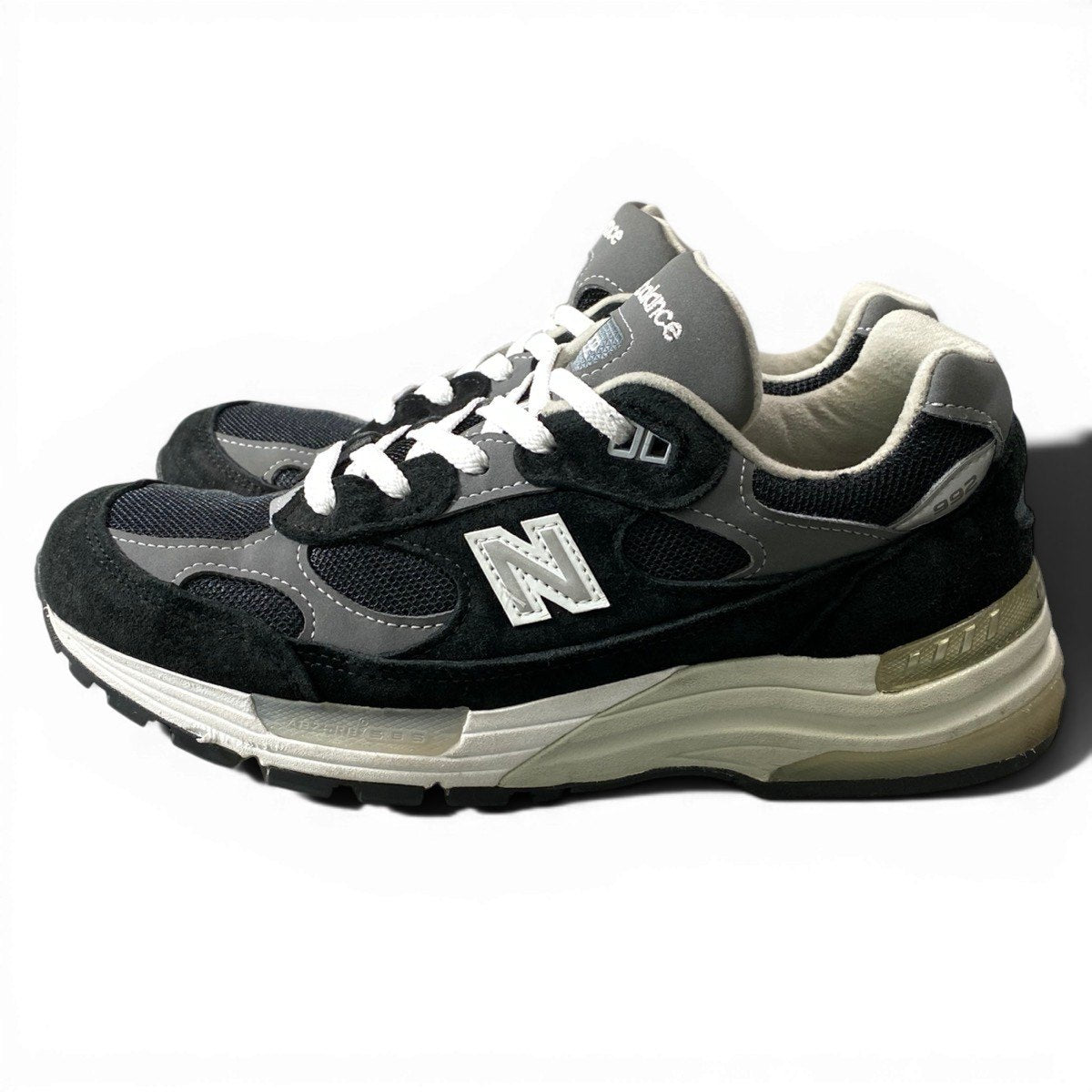 1g1 new balance ニューバランス Made in USA 992 Core ローカットスニーカー シューズ スエード M922EB 25cm ブラック グレー ホワイト メンズ 紳士靴o07t
