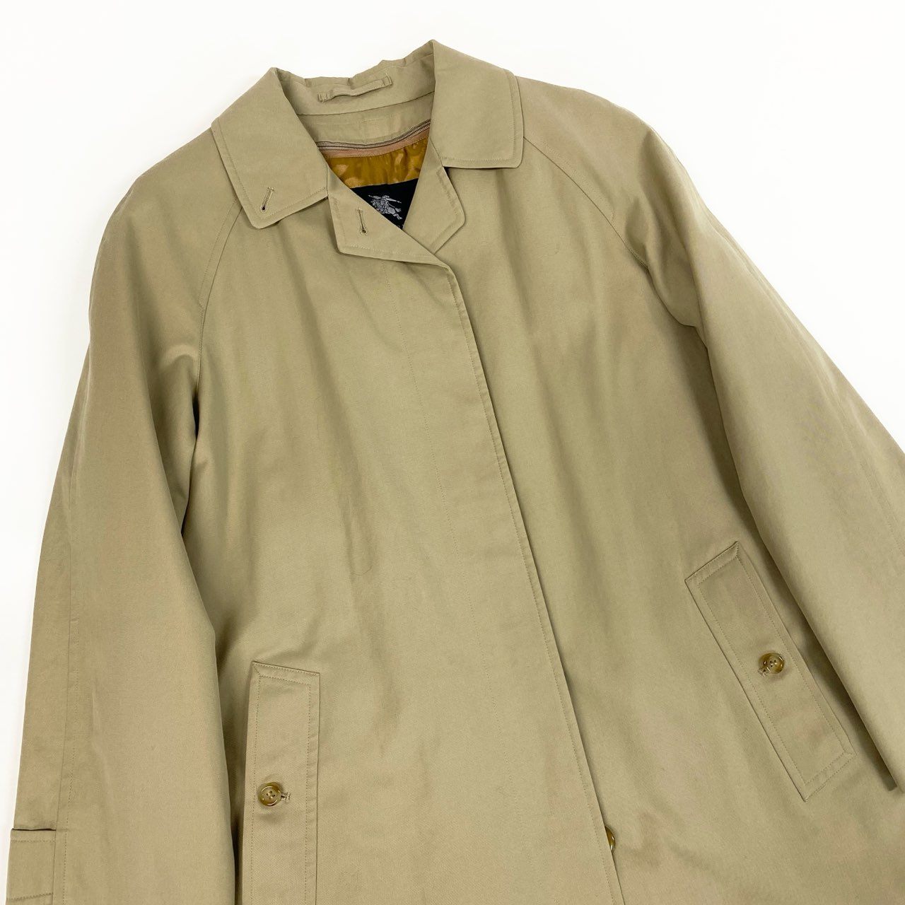 Ab13【美品】BURBERRY LONDON バーバリーロンドン ステンカラーコート ノバチェック Classic Balmacaan Coat Beige 11AR ベージュ レディース 女性用ta1