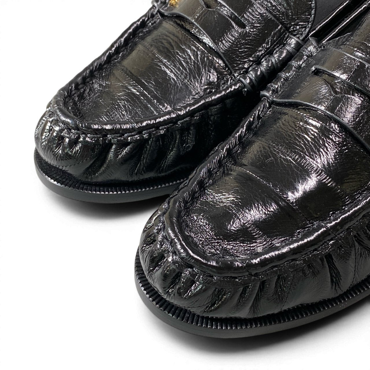 【未使用品】SAINT LAURENT サンローラン パリ LOU Loafers ル ローファー サイズ36 ブラック イールスキン レディース 革靴k02i