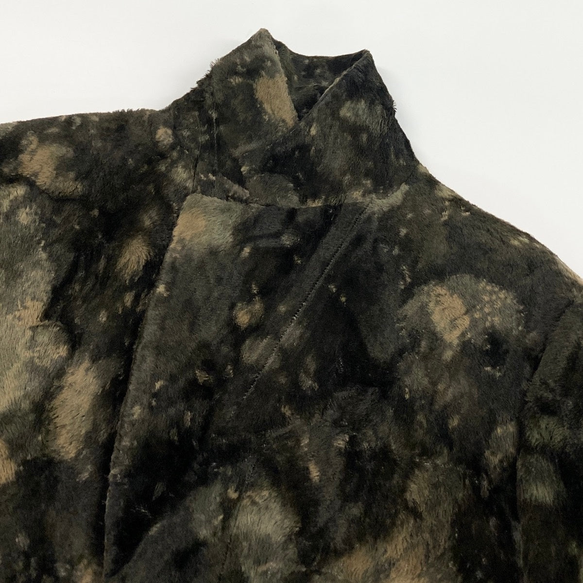 Af29 tricot COMME des GARCONS トリコ コムデギャルソン 00s パイルカモ チェスターコート Camo Print Terry Chester Coat M カーキ 迷彩t18r