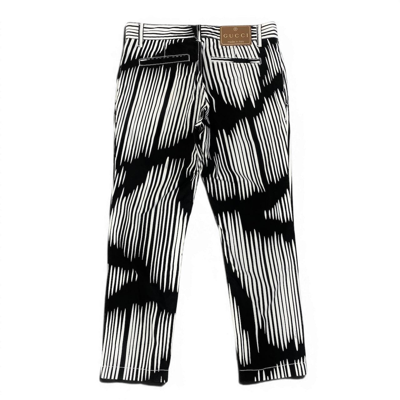 Ed15 GUCCI グッチ ゼブラストライプ ストレッチパンツ Zebra Stretch Pants サイズ40 ブラック ホワイトt18r