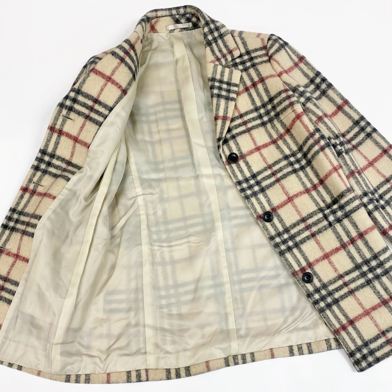 1L24 Burberry London バーバリーロンドン Nova Check ノバチェック Middle Coat ミドルコート Size 42 ウールコート レディース 女性用k02i